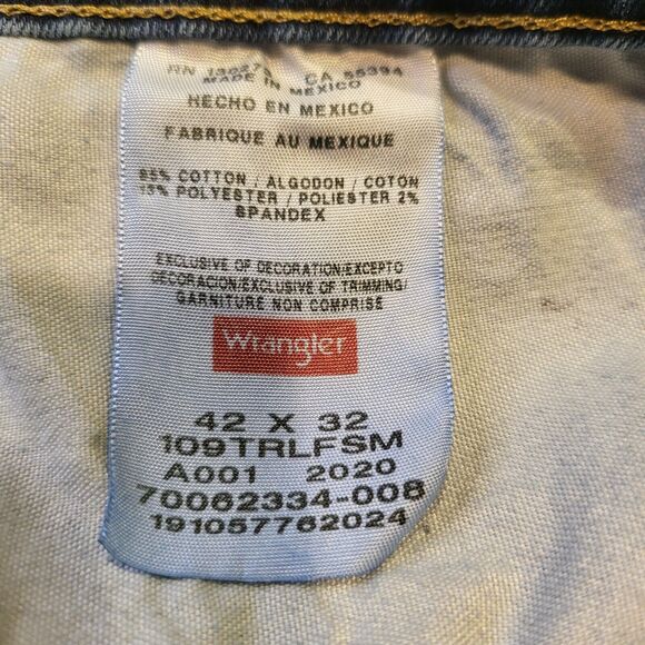 Wrangler Jeans Mens 33x29 Blue Denim Relaxed Fit Straight Leg Western Rodeo - Picture 4 of 9